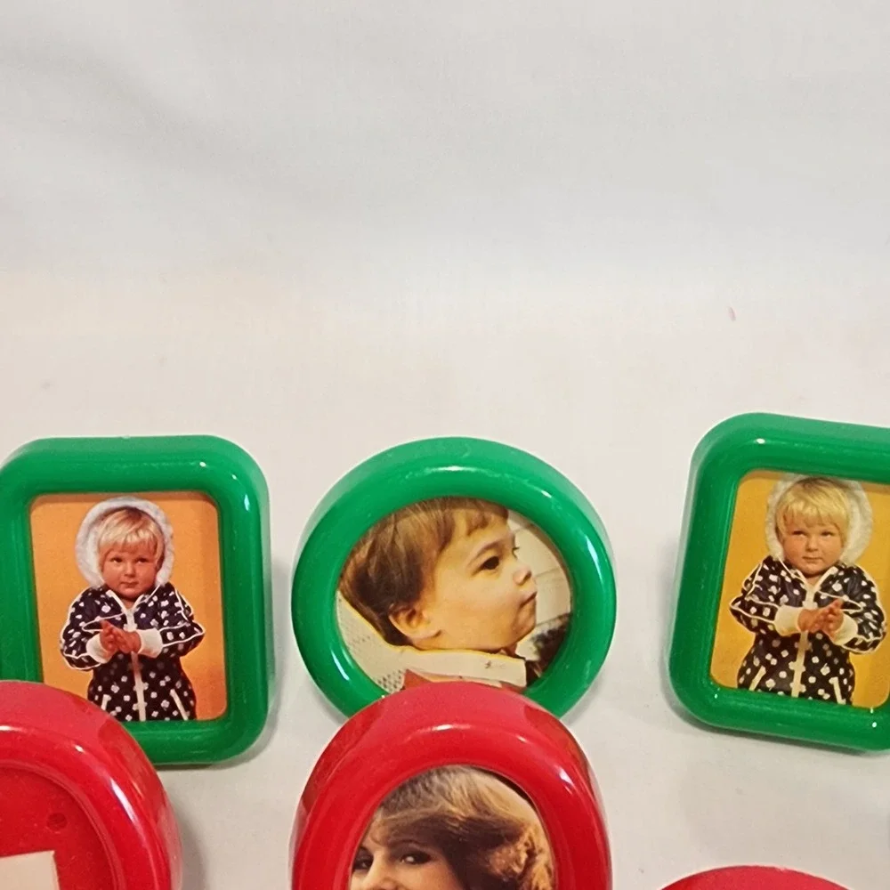 Vintage Miniature Plastic Picture Frames Lot 17 Red Green Cream Hong Kong Retro